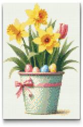  Gyémántszemes kirakó - Húsvéti dekoráció illusztrációja Méret: 20x30cm, Keretezés: Műanyagtáblával, Gyémántok: Négyzet alakú
