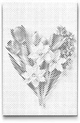  PontPöttyöző - Tavaszi virágok a szívben Méret: 20x30cm, Keretezés: Keret nélkül (csak a vászon), Szín: Piros