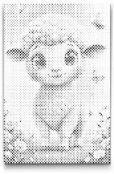  PontPöttyöző - Bárány a réten Méret: 20x30cm, Keretezés: Műanyagtáblával, Szín: Kék