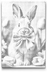  PontPöttyöző - Nyúl rózsaszín masnival Méret: 40x60cm, Keretezés: Keret nélkül (csak a vászon), Szín: Piros