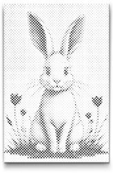 PontPöttyöző - Minimalista nyúl Méret: 20x30cm, Keretezés: Kartonlemezen, Szín: Fekete