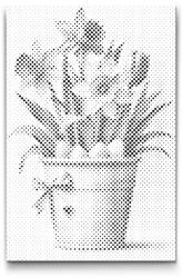 PontPöttyöző - Húsvéti dekoráció illusztrációja Méret: 20x30cm, Keretezés: Kartonlemezen, Szín: Piros