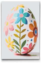 Festés számok szerint - Húsvéti tojás virágmintával Méret: 40x60cm, Keretezés: Keret nélkül (csak a vászon)