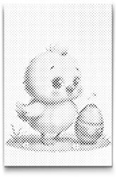 PontPöttyöző - Húsvéti csibe tojással Méret: 20x30cm, Keretezés: Keret nélkül (csak a vászon), Szín: Kék