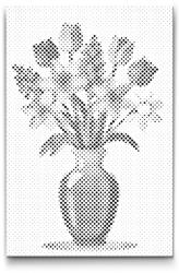  PontPöttyöző - Tavaszi csokor illusztrációja Méret: 20x30cm, Keretezés: Keret nélkül (csak a vászon), Szín: Fekete