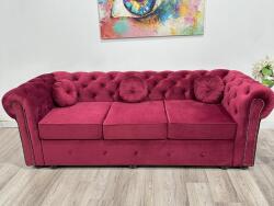 MobAmbient Canapea extensibilă 3 locuri rosu - model CHESTERFIELD Canapea
