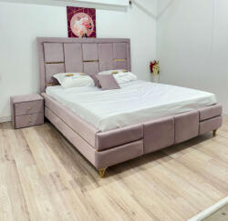 MobAmbient Paturi tapițat elegante pentru dormitor, lila - model SOLANGE