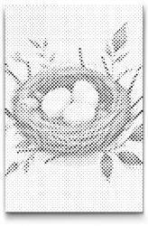  PontPöttyöző - Madárfészek Méret: 40x60cm, Keretezés: Műanyagtáblával, Szín: Kék