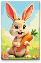  Festés számok szerint - Nyuszi répával Méret: 40x60cm, Keretezés: Keret nélkül (csak a vászon)