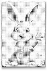  PontPöttyöző - Nyuszi répával Méret: 20x30cm, Keretezés: Kartonlemezen, Szín: Fekete