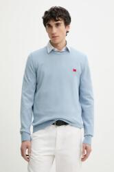HUGO BOSS pamut pulóver könnyű, fekete, 50475083 - kék L