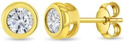 Bebe Gold Cercei din Aur 14K pentru Copii si Adolescenti, model Sparkling Bezel cu Piatra CZ, inchidere cu Fluturas