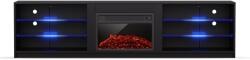 Blumfeldt Perth Medium Lowboard TV шкаф с електрическа камина, 160 x 40 x 30 cm, LED (GDM22-Perth 160 Fi B) (GDM22-Perth 160 Fi B)
