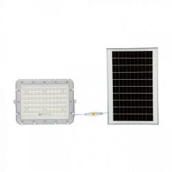 V-TAC Napelemes Led Reflektor - Távirányítós, IP65, 15 Watt, Hideg Fehér, Fehér