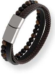 Troli Brățară de design din piele cu mărgele Leather