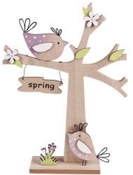IRIS dekor fa madarak fán spring felirattal lila 21x29cm (65730) - bestbyte