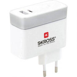 SKROSS 2.800131 USB-s töltőkészülék Aljzat dugó Kimeneti áram (max. ) 5.4 A 2 x