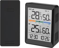 Solight TE45 - Метеостанция с будилник, 2xAAA, черна (SL1571) Будилник