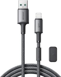 JOYROOM S-A50 Unlimited Sorozat 3A USB-A - Lightning Kábel Mágneses Szervezővel 1.2m - Szürke