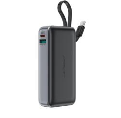 ACEFAST M7-10000 PD30W Powerbank beépített kábellel - Fekete