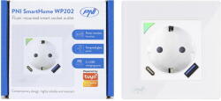 PNI Prize inteligente Priza inteligenta PNI SmartHome WP202 WiFi, montaj ingropat, control prin internet, aplicatie dedicata Tuya Smart, compatibila Amazon Alexa si Google Home (PNI-WP202)