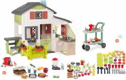 Smoby Set căsuță Prietenilor cu grădină în față și bucătărie cu electrocasnice Friends House Life Smoby căruț extensibil și de servire cu produse alimentare (SM810250-A31) Casuta pentru copii