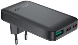 ACEFAST A100 65W GaN 2 USB-C + USB-A hálózati töltő Ultra Slim - Fekete