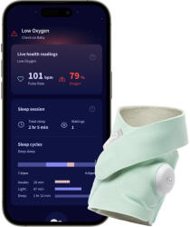 Owlet Dream Sock okos zokni 0-18 hónapig - Menta - adivstore