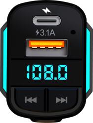 AKAI Modulator FM Akai FMT-32BT, USB-A, USB-C, Micro-USB, Lightning, Cablu, Bluetooth, afisaj LED (FMT-32BT) - dwyn