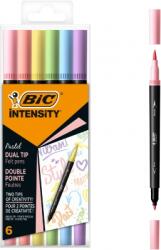 BIC Carioci pentru colorat, BIC, cu dublu varf Intensity Pastel 6 buc/set 503826