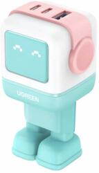 UGREEN Uno GaN Wall Charger 65W - захранване за ел. мрежа с USB-A и 2xUSB-C изходи с технология за бързо зареждане (син)