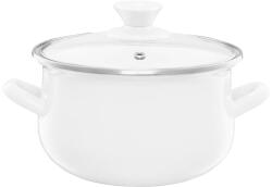 Emalia Olkusz zománcozott fazék fedővel 20 cm/3.8 l fehér