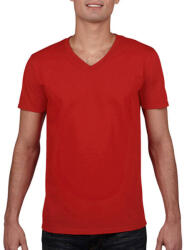 Gildan Férfi póló Rövid ujjú Gildan Gildan Mens Softstyle V-Neck T-Shirt - XL, Piros