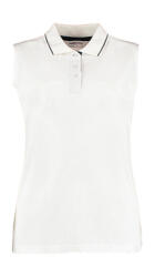 Kustom Kit Női ujjatlan galléros póló Kustom Kit Women's Classic Fit Sleeveless Polo XL, Fehér/Sötétkék navy