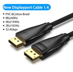 Vention Displayport/M - Displayport/M (Fabric, negru), 1m, cablu