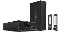 Lindy Extender DisplayPort & USB KVM extender, fibră optică, 300m 39376 (39376)