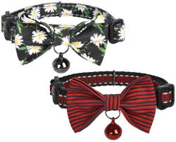 Nyakörv szett Dogness macskáknak 2 db (Daisy Black/Waterproof Red) (COLLAR DAISY)