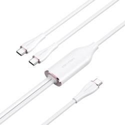 Vention USB-C 2.0/M - 2USB-C/M, (5A, silicon, alb), 1, 5 m, cablu