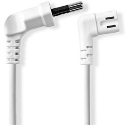 Nedis CEGL11055WT20 Cablu de alimentare, Euro Male | IEC-320-C7 | Înclinat | Înclinat stânga | Placat cu nichel | 2.00 m | Alb | PVC (CEGL11055WT20)
