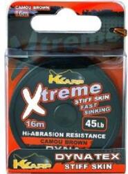 K-Karp Dyna Tex Xtreme Stiff 16 m 45 lb camo zöld fonott előkezsinór