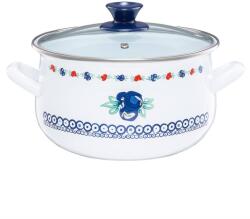 Emalia Olkusz Kalina zománcozott fazék fedővel 20 cm 3.8 l