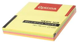 OPTIMA Sticky note OPTIMA 75x75mm neon 100 foi (122941)