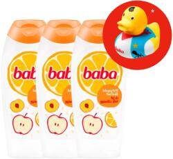 Baba Tusfürdő Tej és Gyümölcs 3x400ml + Ajándék Gumikacsa