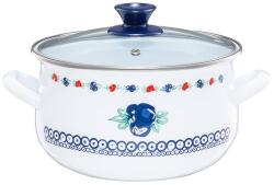 Emalia Olkusz Kalina zománcozott fazék fedővel 16 cm 2 l