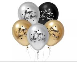 Godan Beauty&Charm: Dekorációs lufiszett „Happy New Year" felirattal, 30 cm - 5 db-os