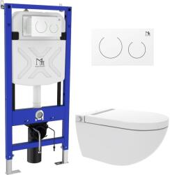 Major&Maker Royal + Coral White mosó funkcióval ellátott wc, szerelő kerettel és öblítő gombbal függő perem nélkül fehér I65S200302W