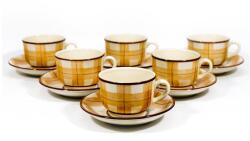 Výrobce po 1 ks 6 db Lucie kerámia teáscsésze aljjal, bézs színű (KK10931)