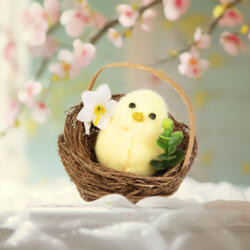  Húsvéti dekoráció - csibe fészekben - 7, 5 x 7, 5 cm (CMK-7862) (CMK-7862)