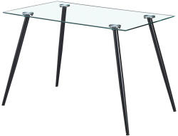 Leziter Lana 120 cm szögletes üveg étkezőasztal fekete (LUAL120B) - geminiduo