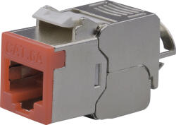 Nestron NPN-KEY-1C6SF-180WT-RD Keystone STP csatlakozó, Cat6A, 180°, szerszám nélkül szerelhető, piros (NPN-KEY-1C6SF-180WT-RD)